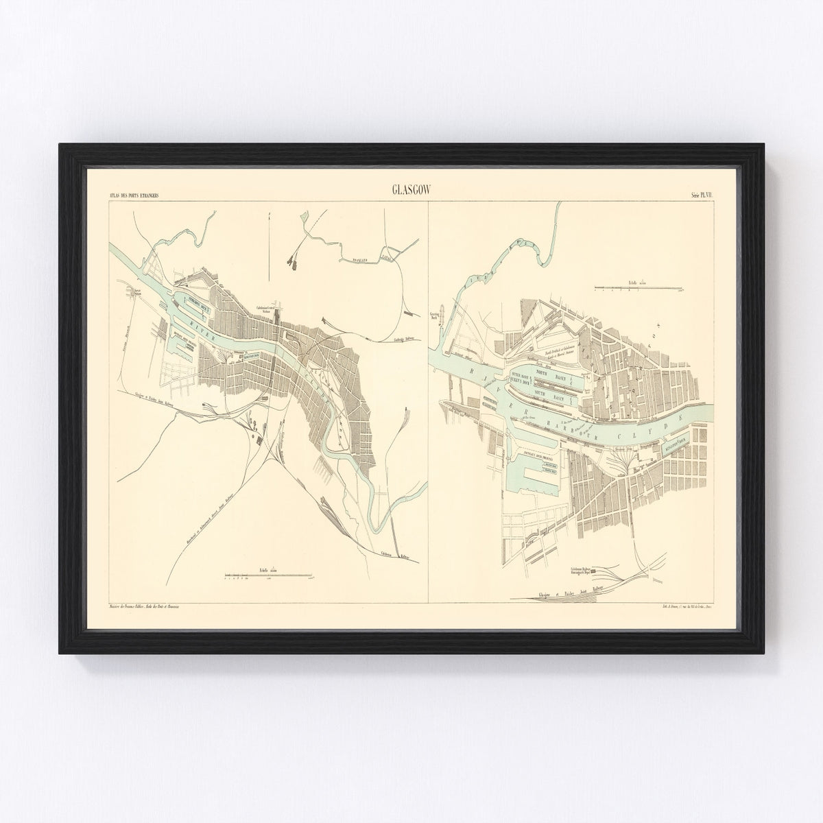 Glasgow Vintage Map 1886