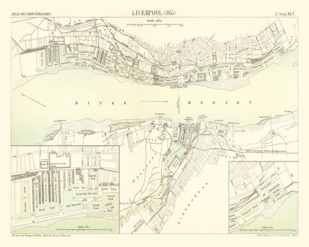 Preview of Vintage Map of Liverpool, England 1885