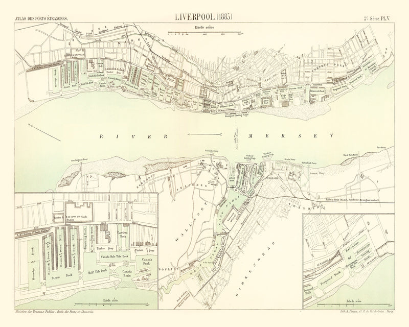 Size comparison using Vintage Map of Liverpool, England 1885