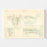 Vintage Map of London, England 1885