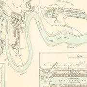 Vintage Map of London, England 1885