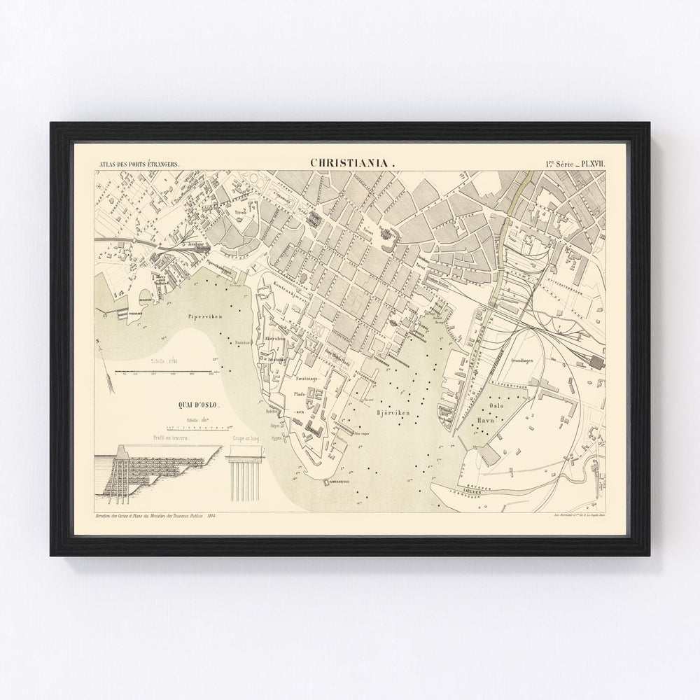 Copenhagen Vintage Map 1884