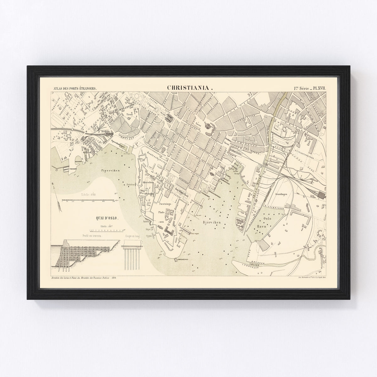 Copenhagen Vintage Map 1884