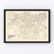 Copenhagen Vintage Map 1884
