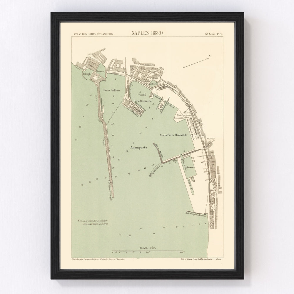 Naples Vintage Map 1889