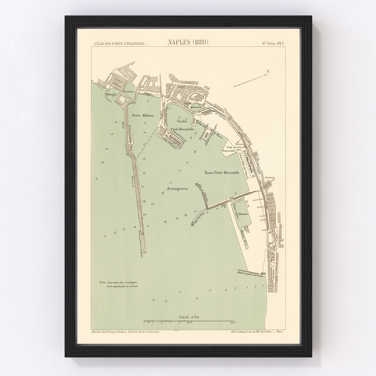 Naples Vintage Map 1889