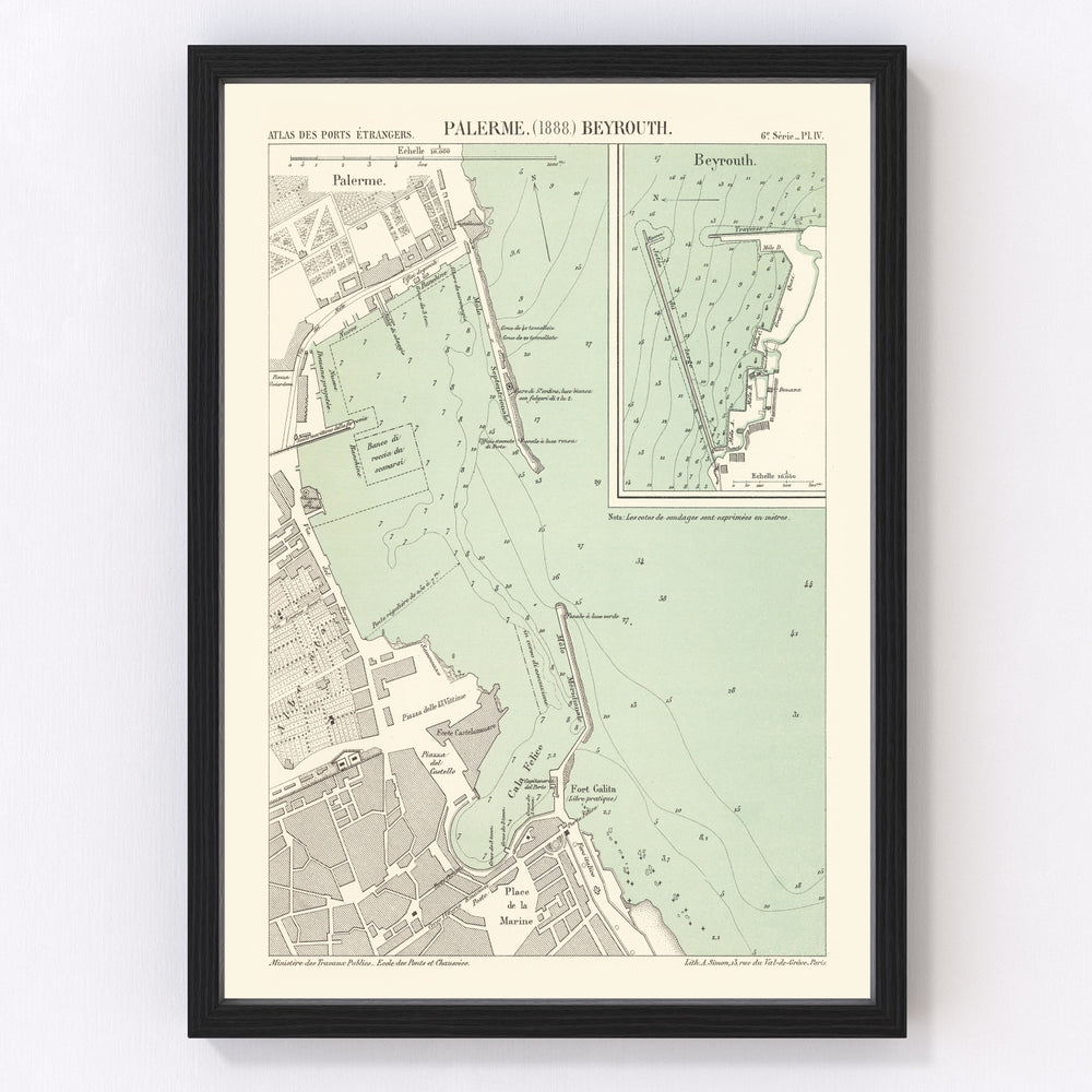 Palermo Vintage Map 1888