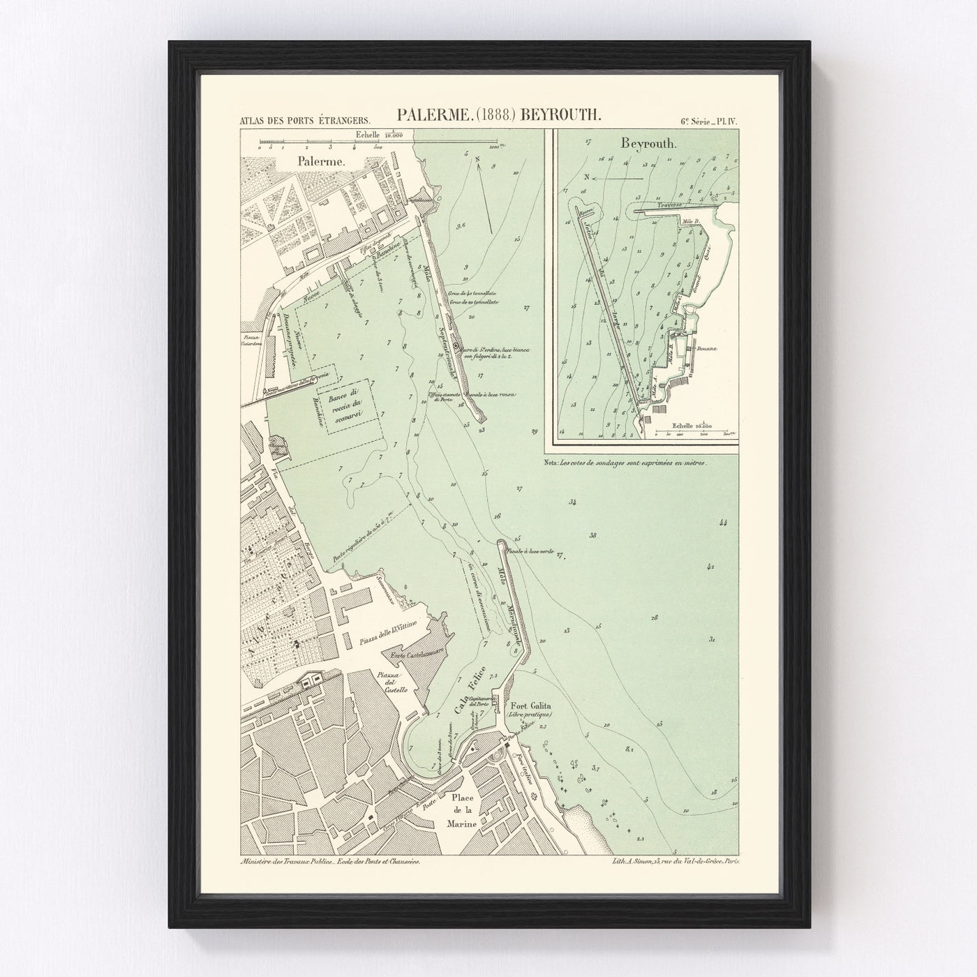 Palermo Vintage Map 1888