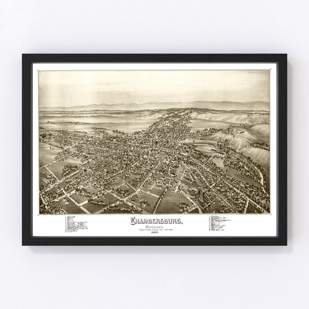 Chambersburg Vintage Map 1885