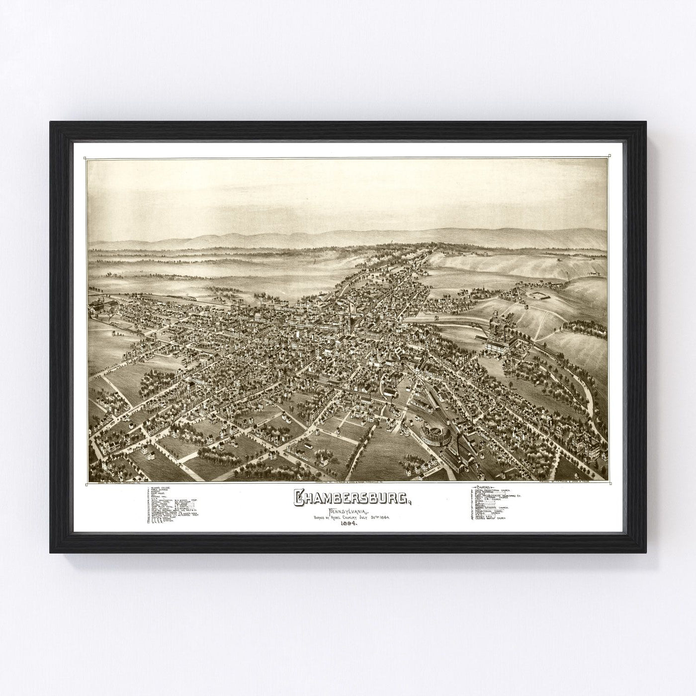 Chambersburg Vintage Map 1885