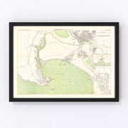 Melbourne Vintage Map 1887