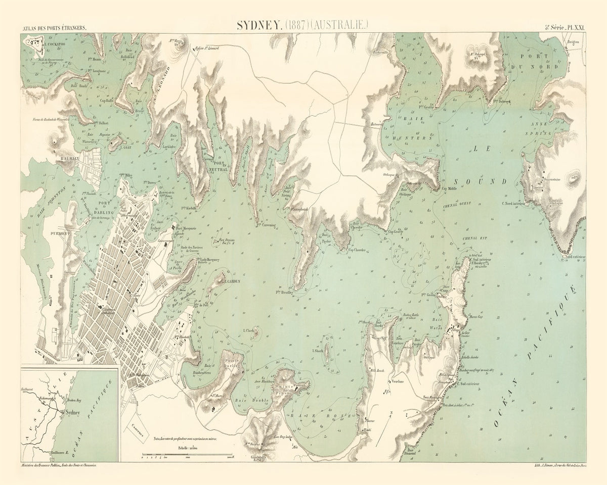 Preview of Vintage Map of Sydney, Australia 1887