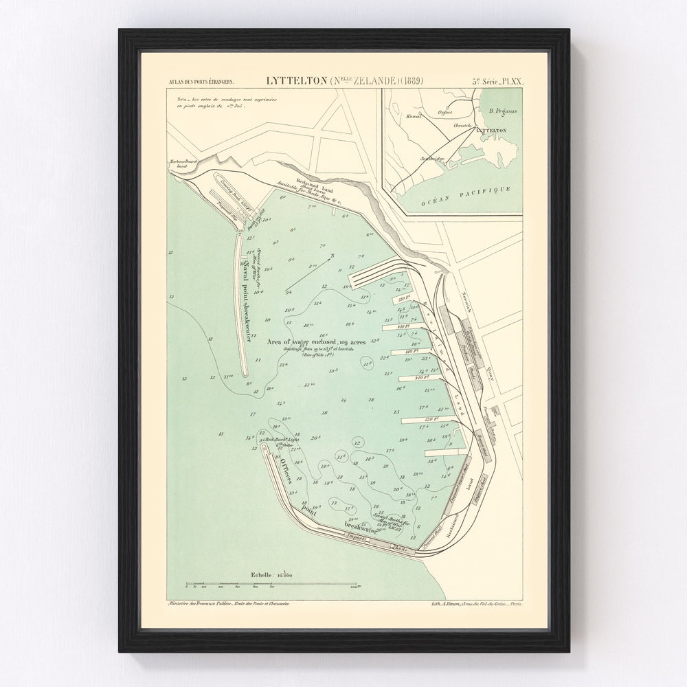 Lyttelton Vintage Map 1889