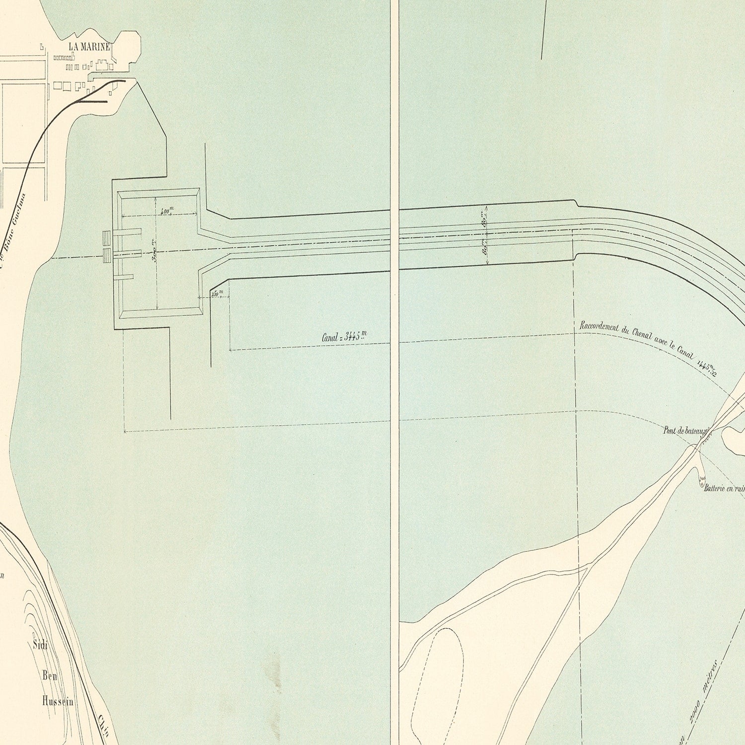 Restored historic details from the 1888 city map of Tunis
