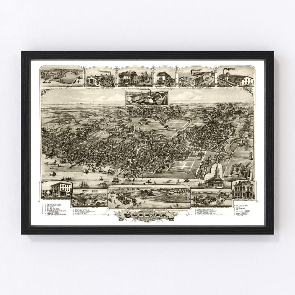 Chester Vintage Map 1895
