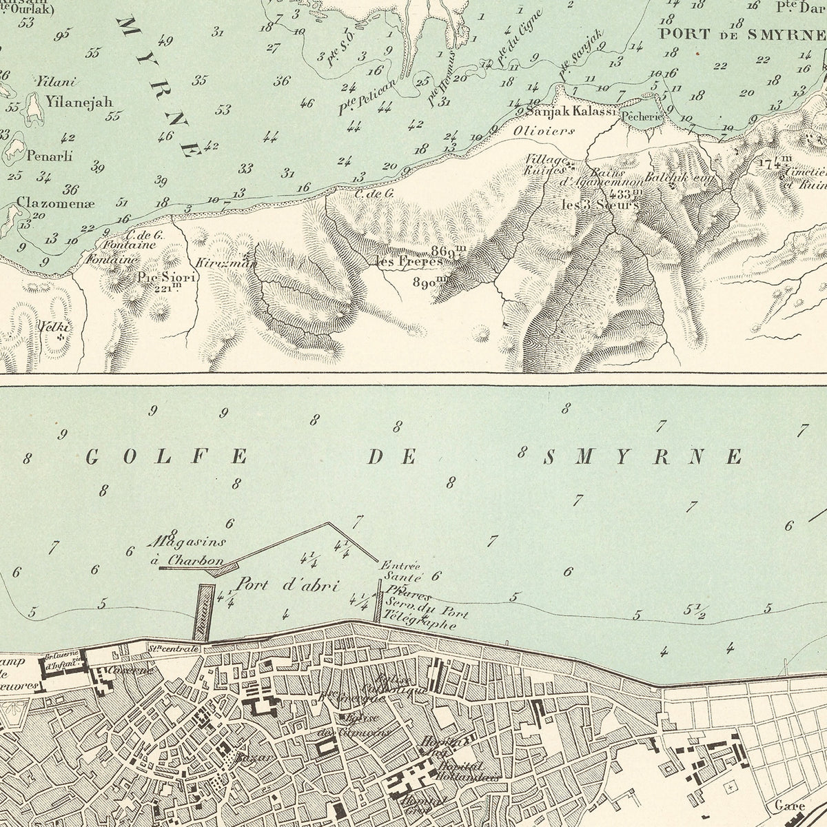 Restored historic details from the 1888 city map of Izmir
