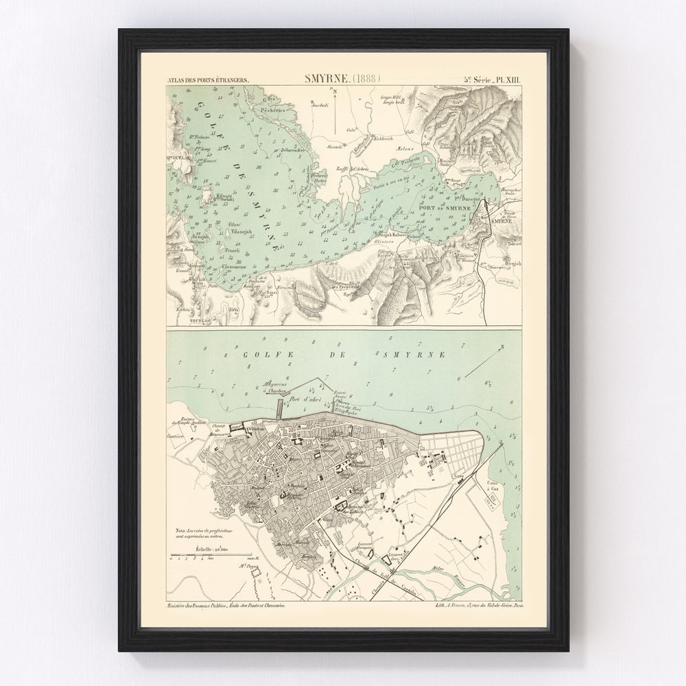 Izmir Vintage Map 1888