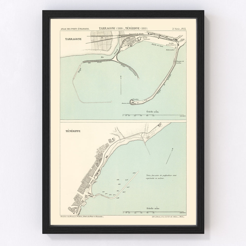 Tarragona Vintage Map 1888
