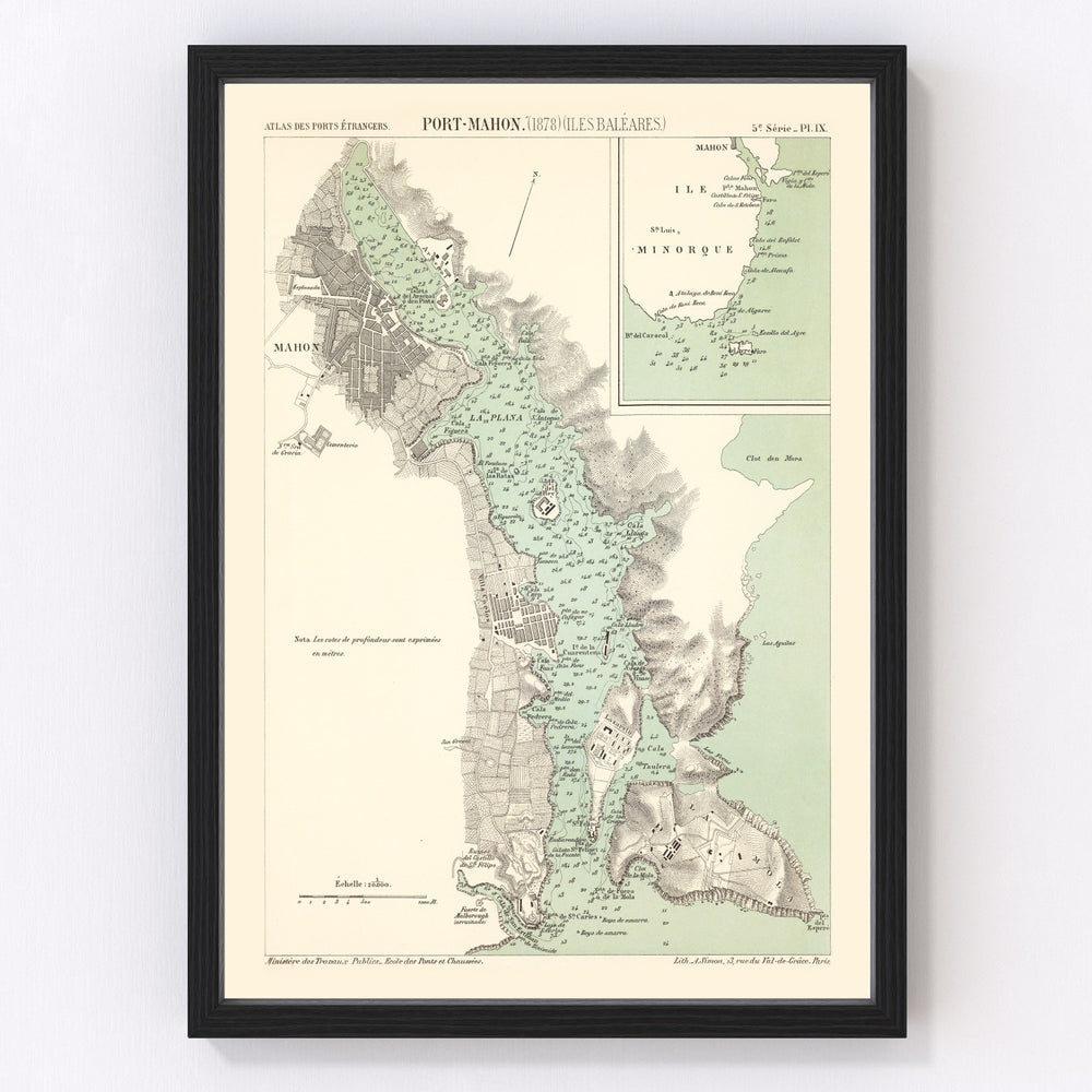 Mahón Vintage Map 1878