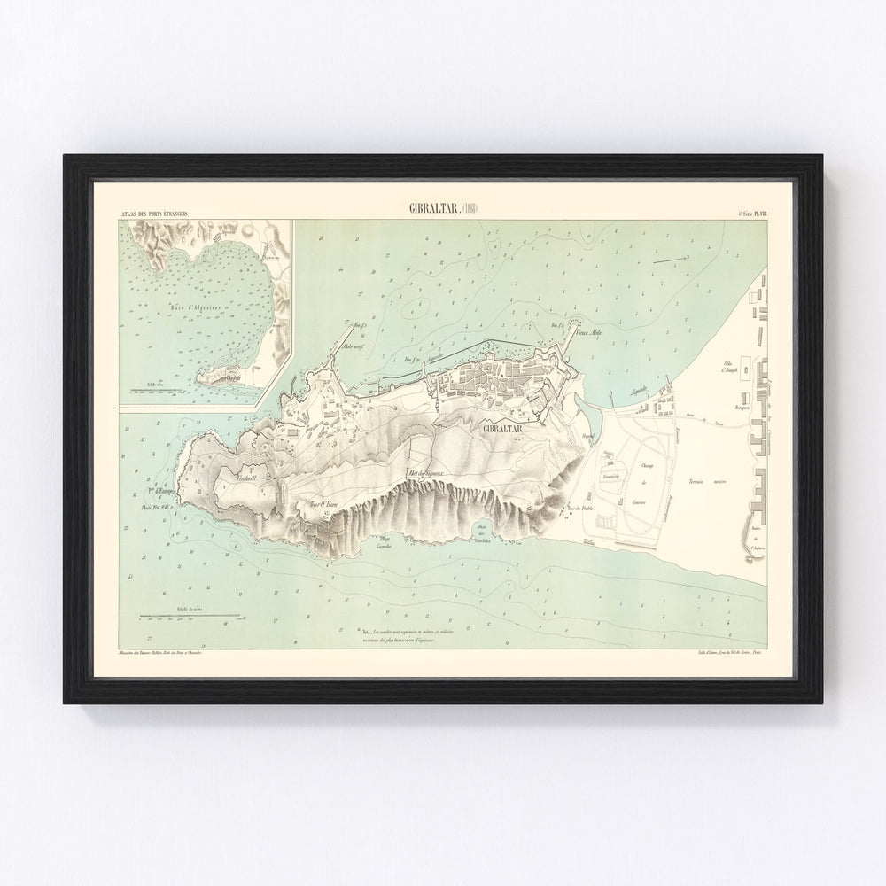 Gibraltar Vintage Map 1888