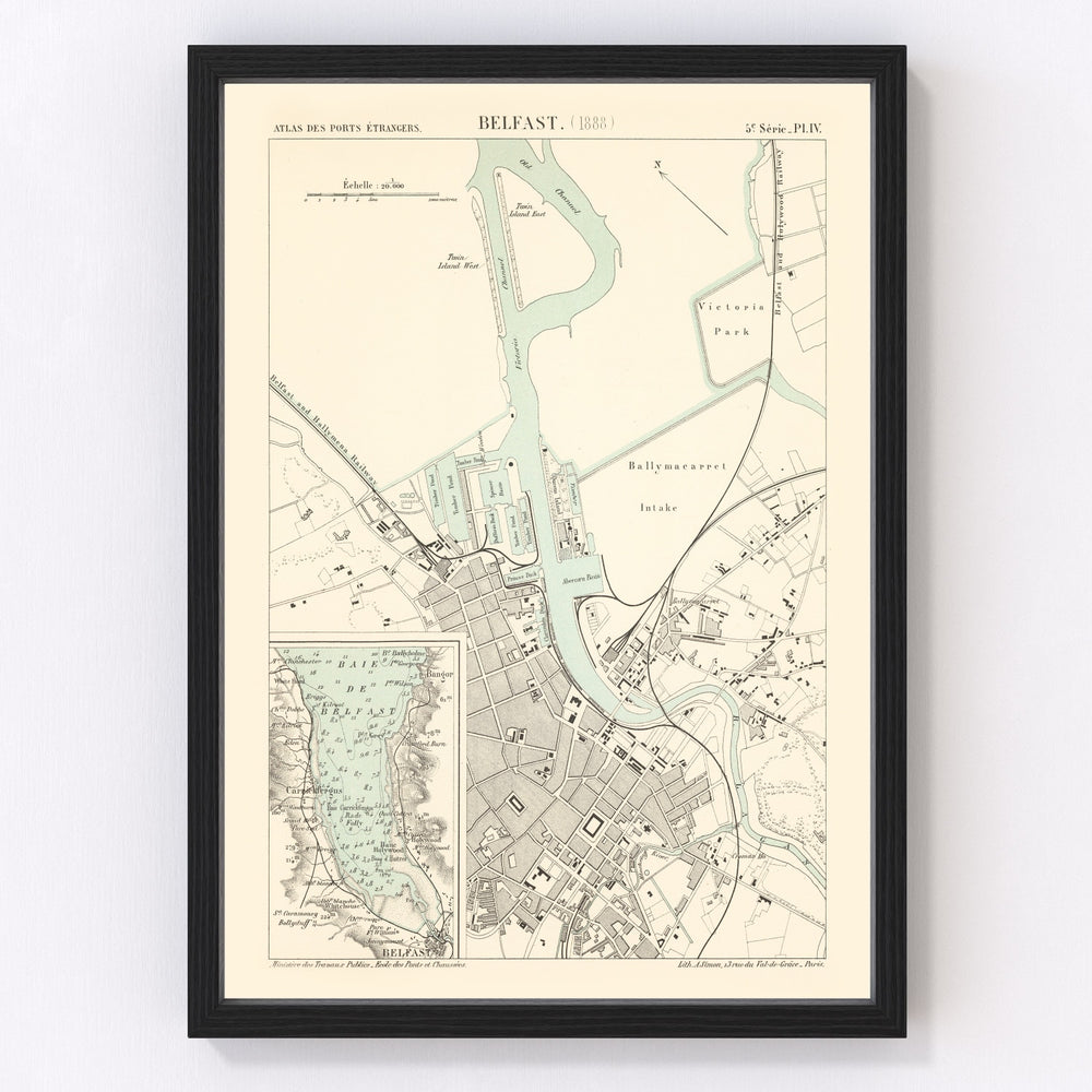 Belfast Vintage Map 1888