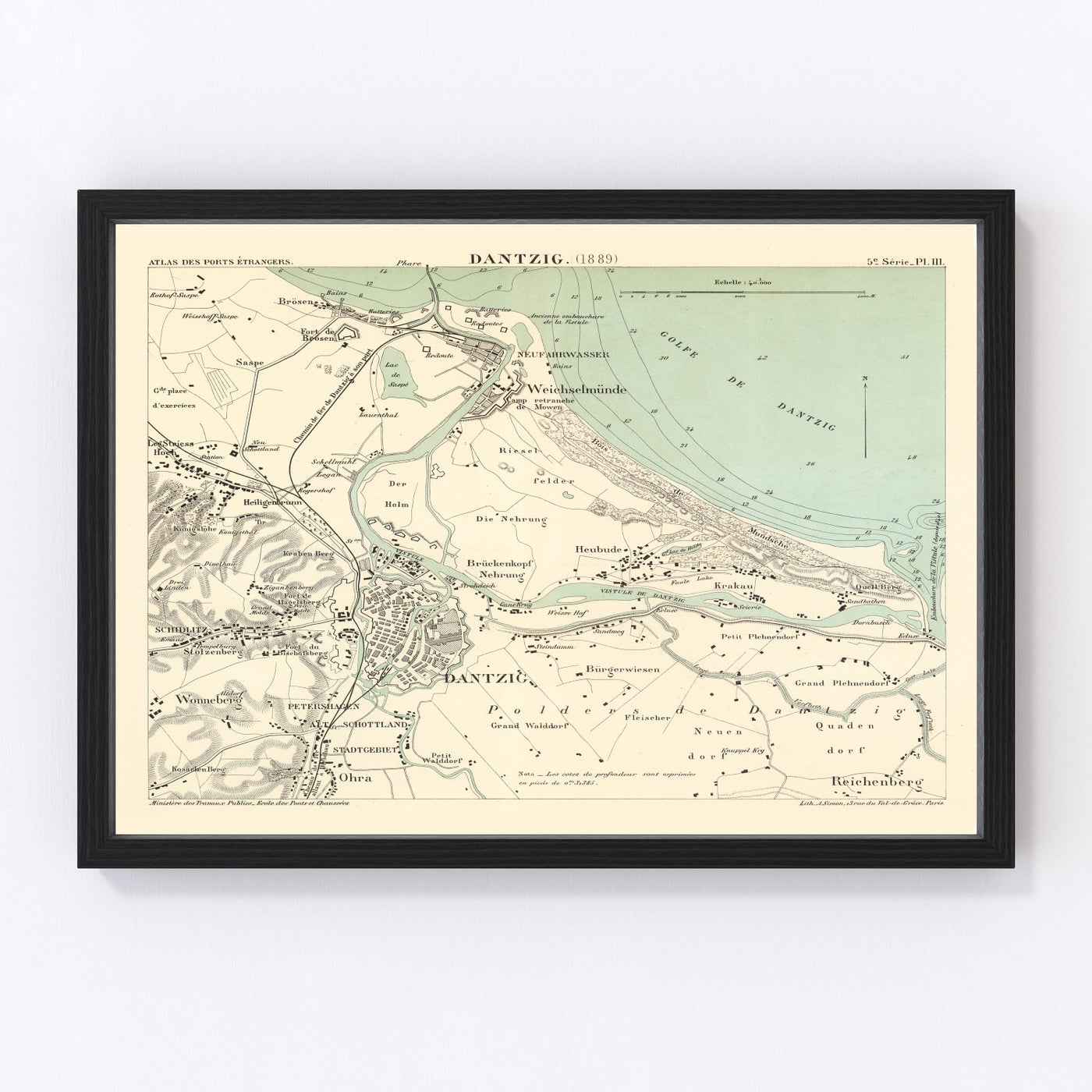 Danzig Vintage Map 1889