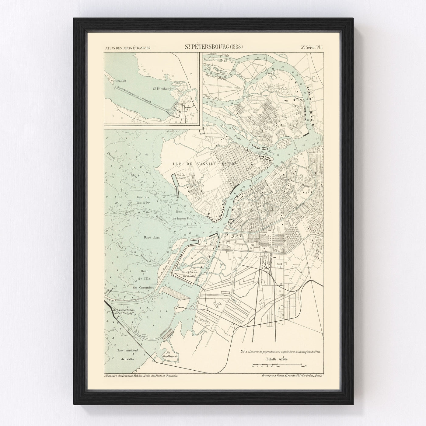 Saint Petersburg Vintage Map 1888