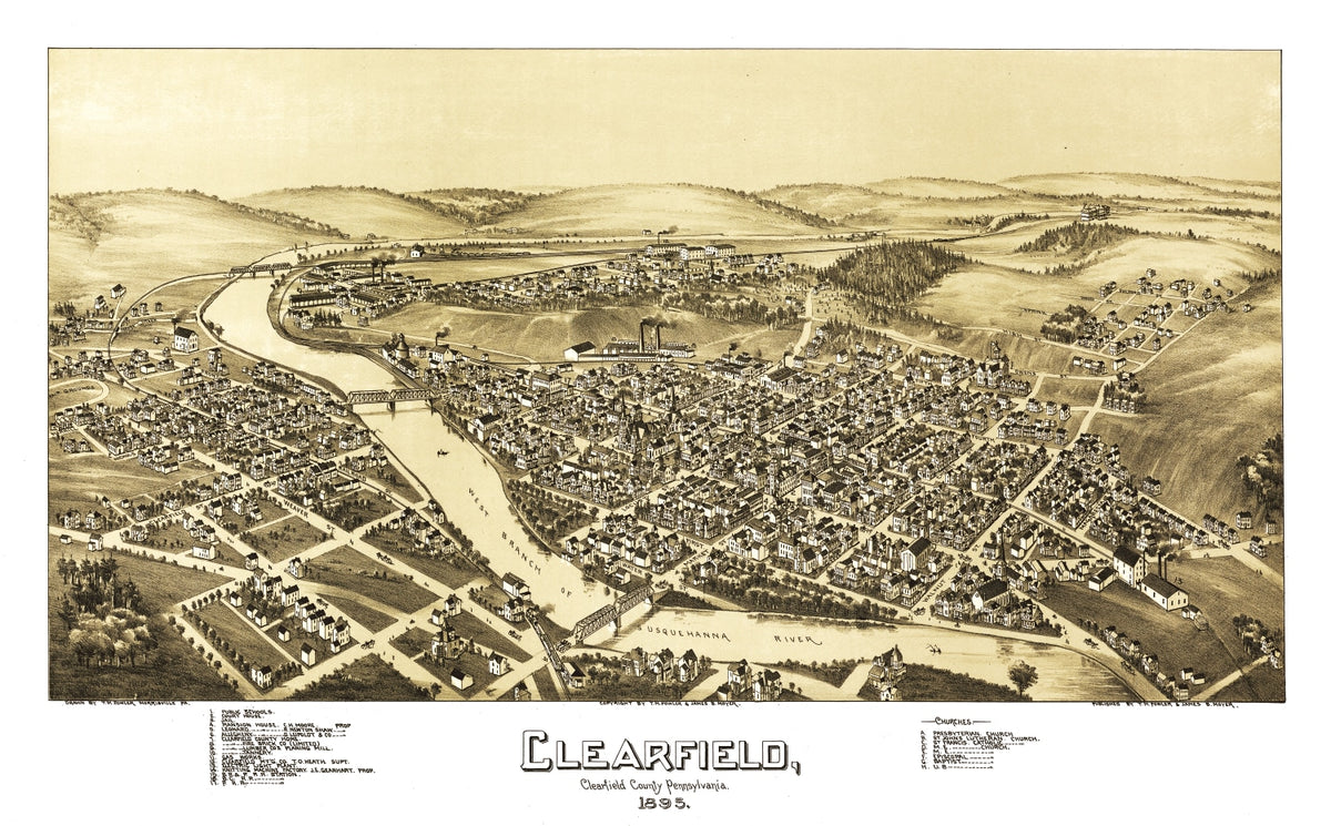 Preview of Vintage Map of Clearfield, Pennsylvania 1895