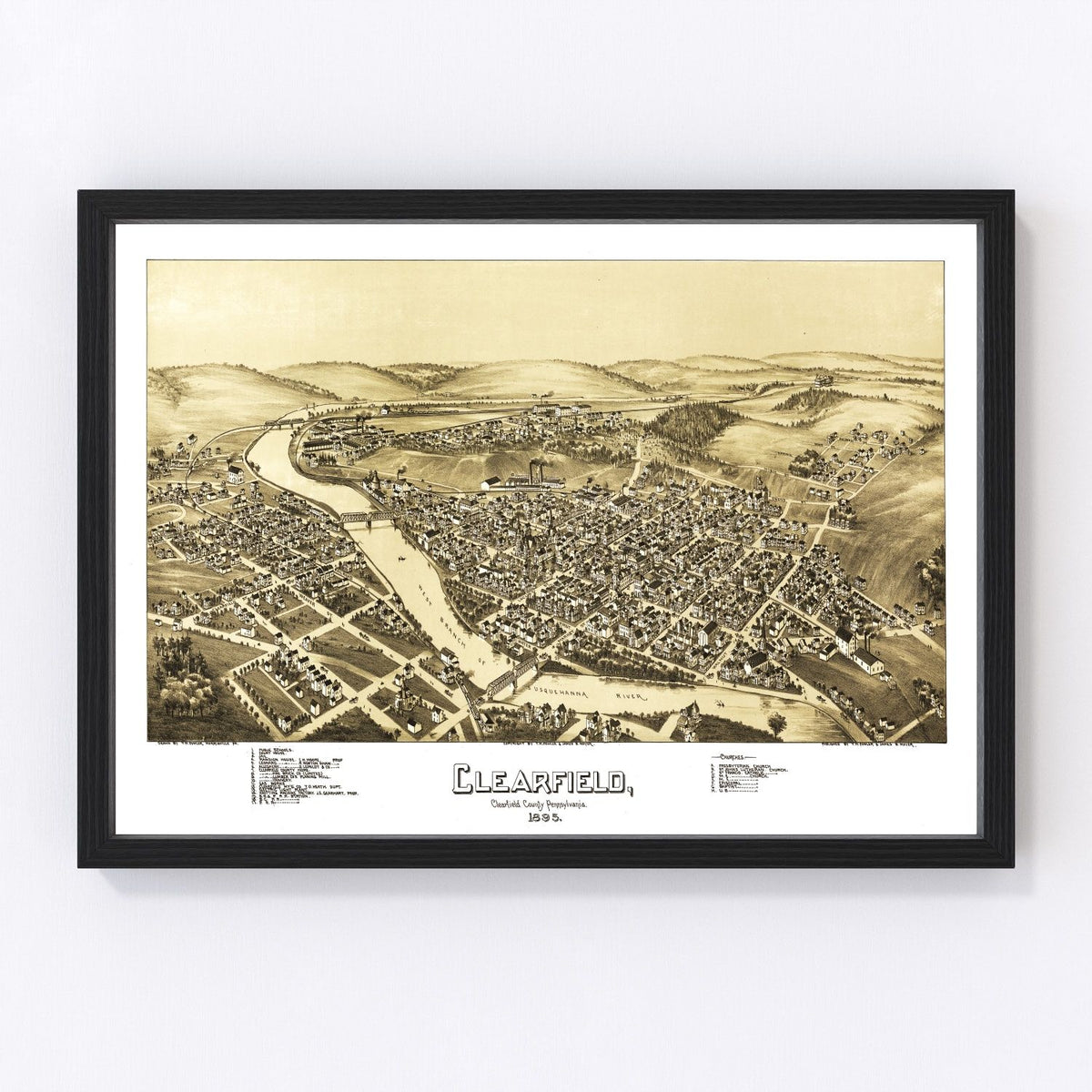 Clearfield Vintage Map 1895