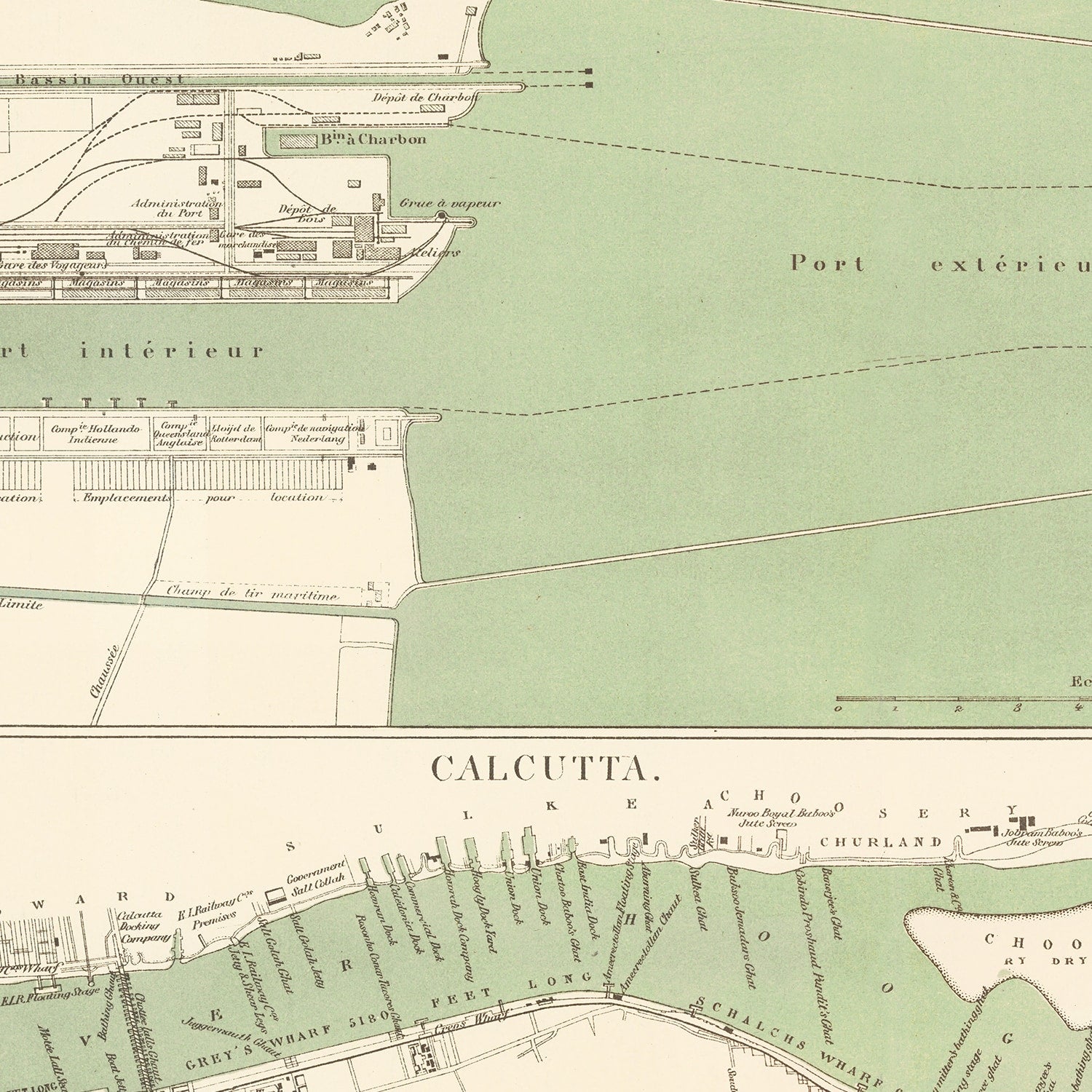 Restored historic details from the 1888 city map of Jakarta