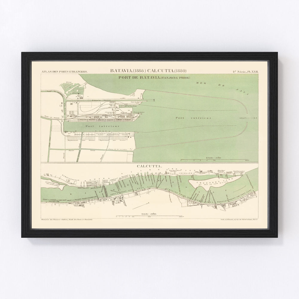 Jakarta Vintage Map 1888