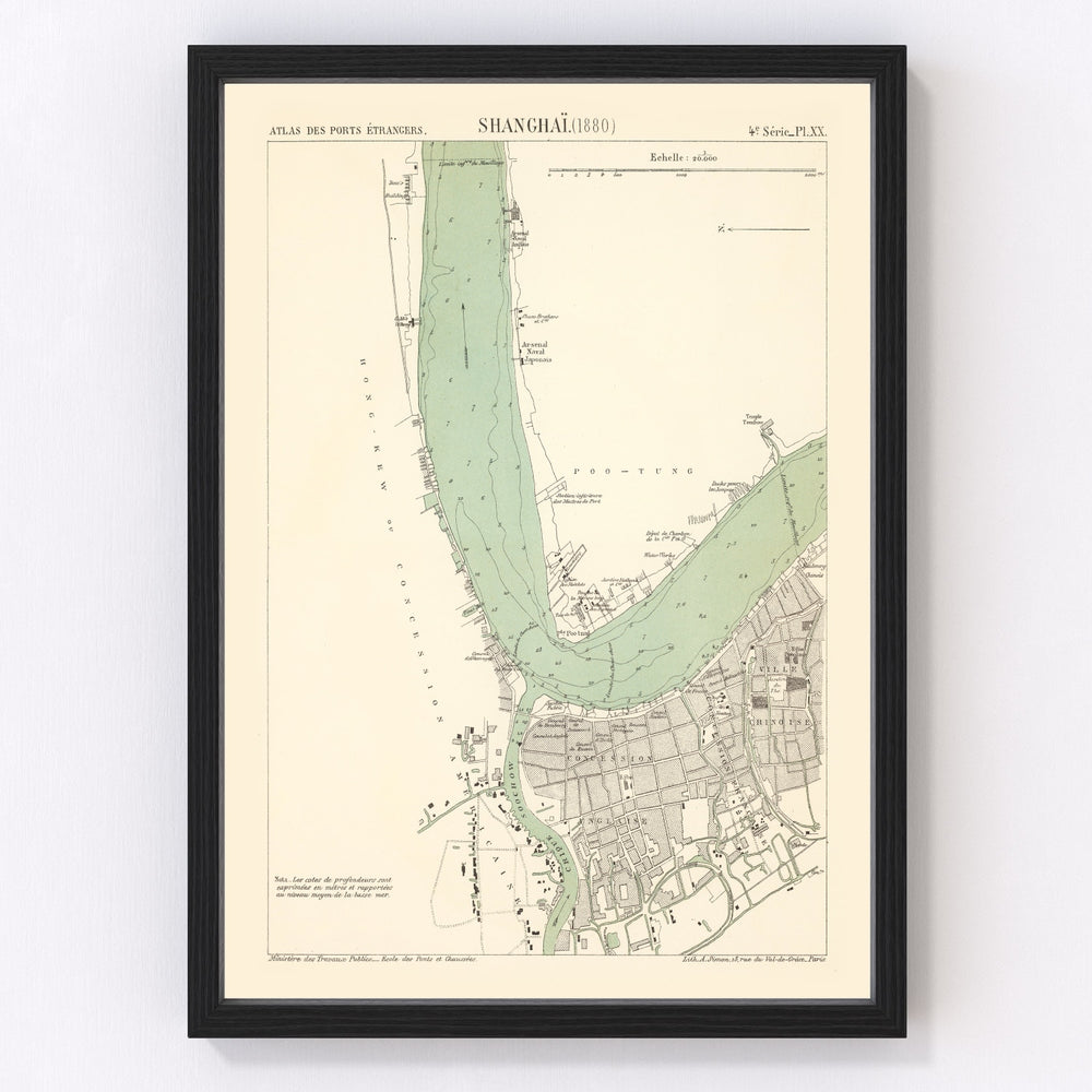 Shanghai Vintage Map 1880