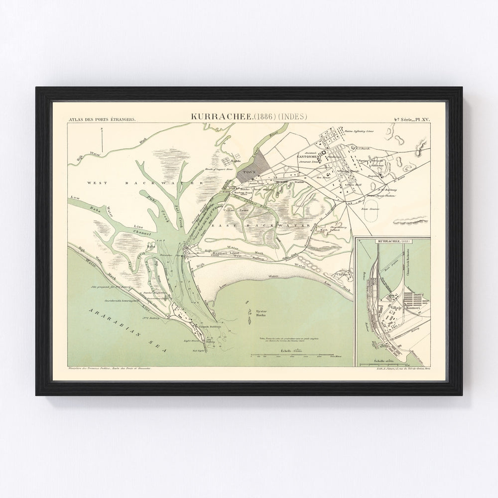 Karachi Vintage Map 1888