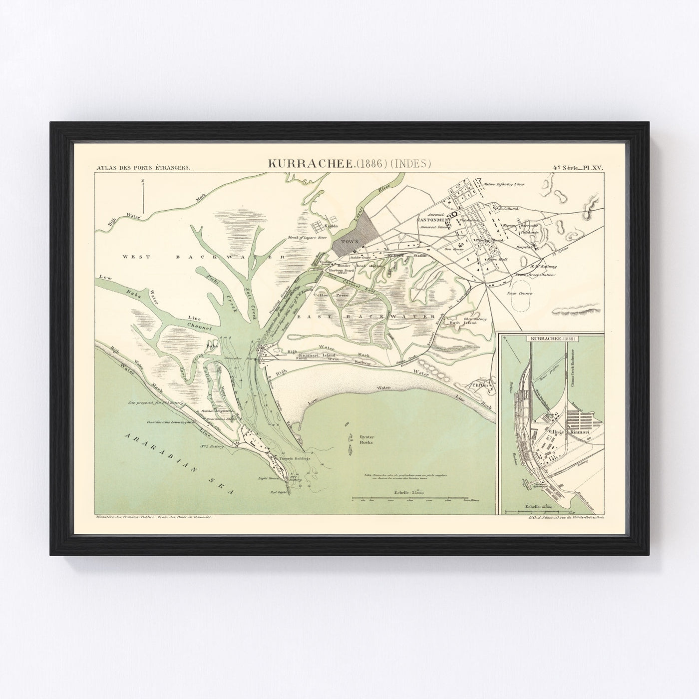 Karachi Vintage Map 1888