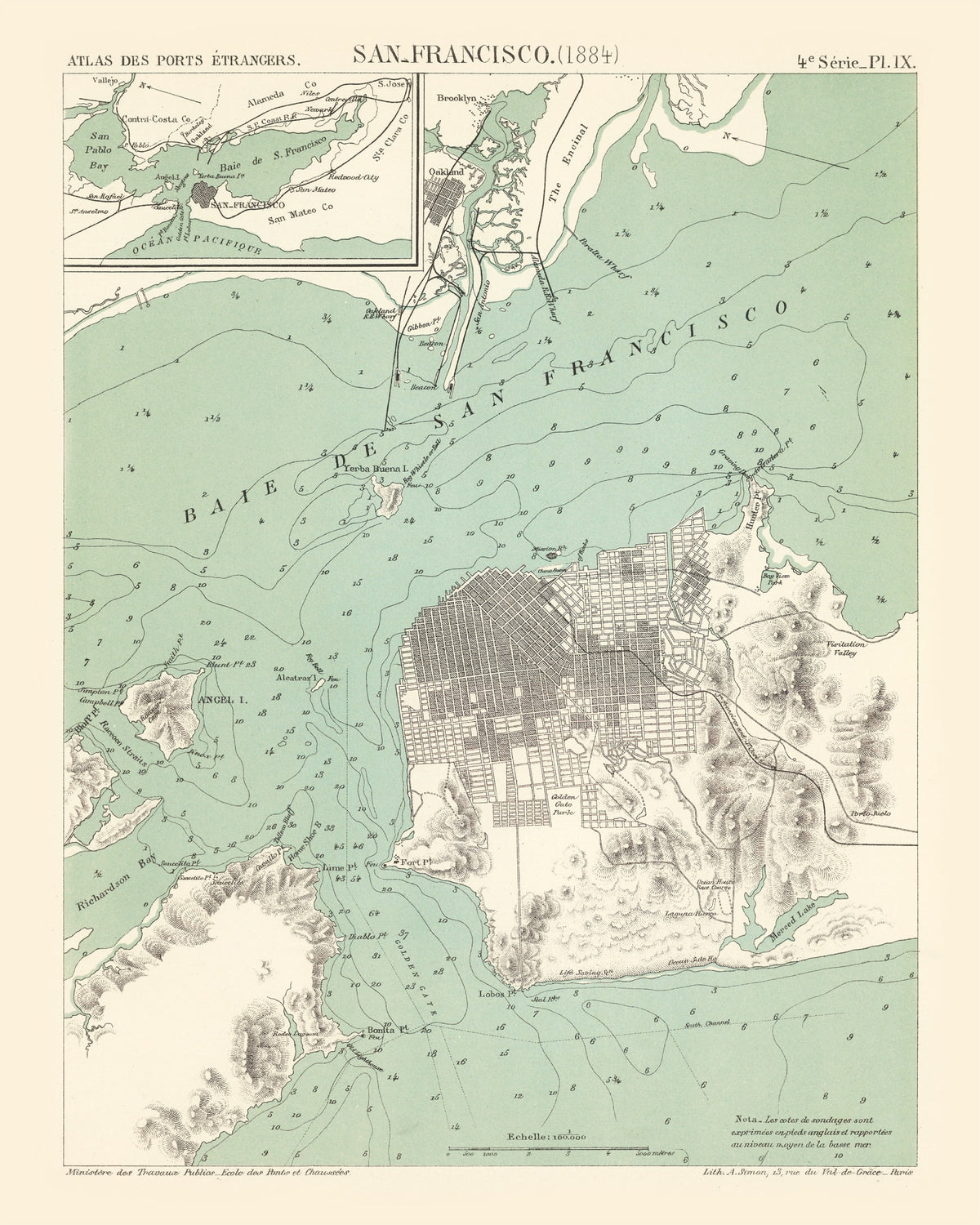 Preview of Vintage Map of San Francisco, California 1884