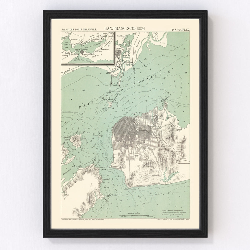 San Francisco Vintage Map 1884