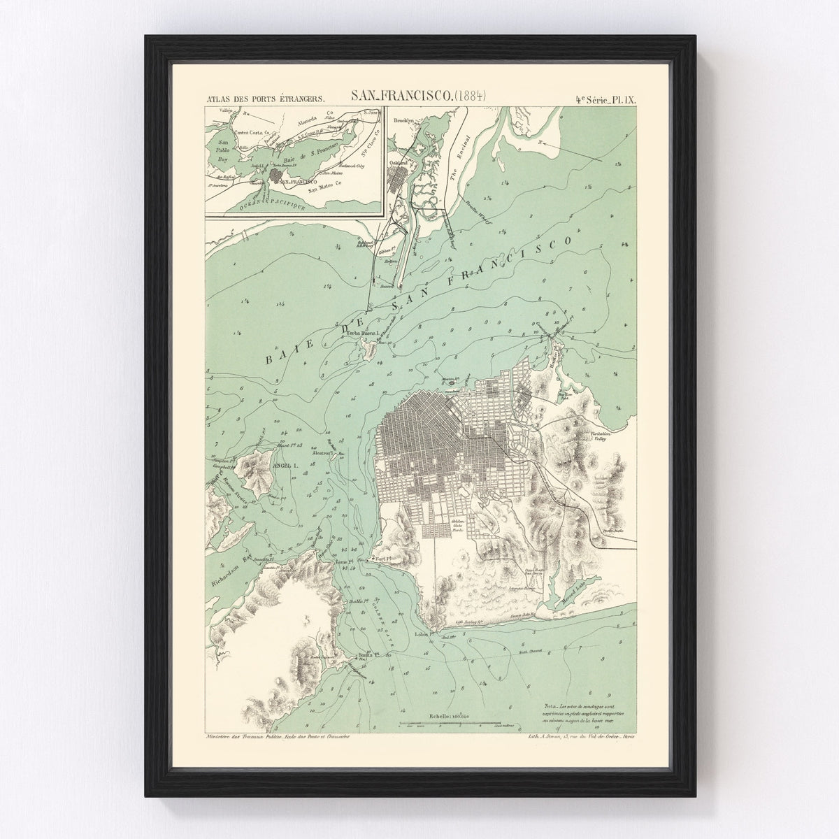 San Francisco Vintage Map 1884