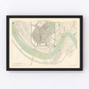 New Orleans Vintage Map 1886