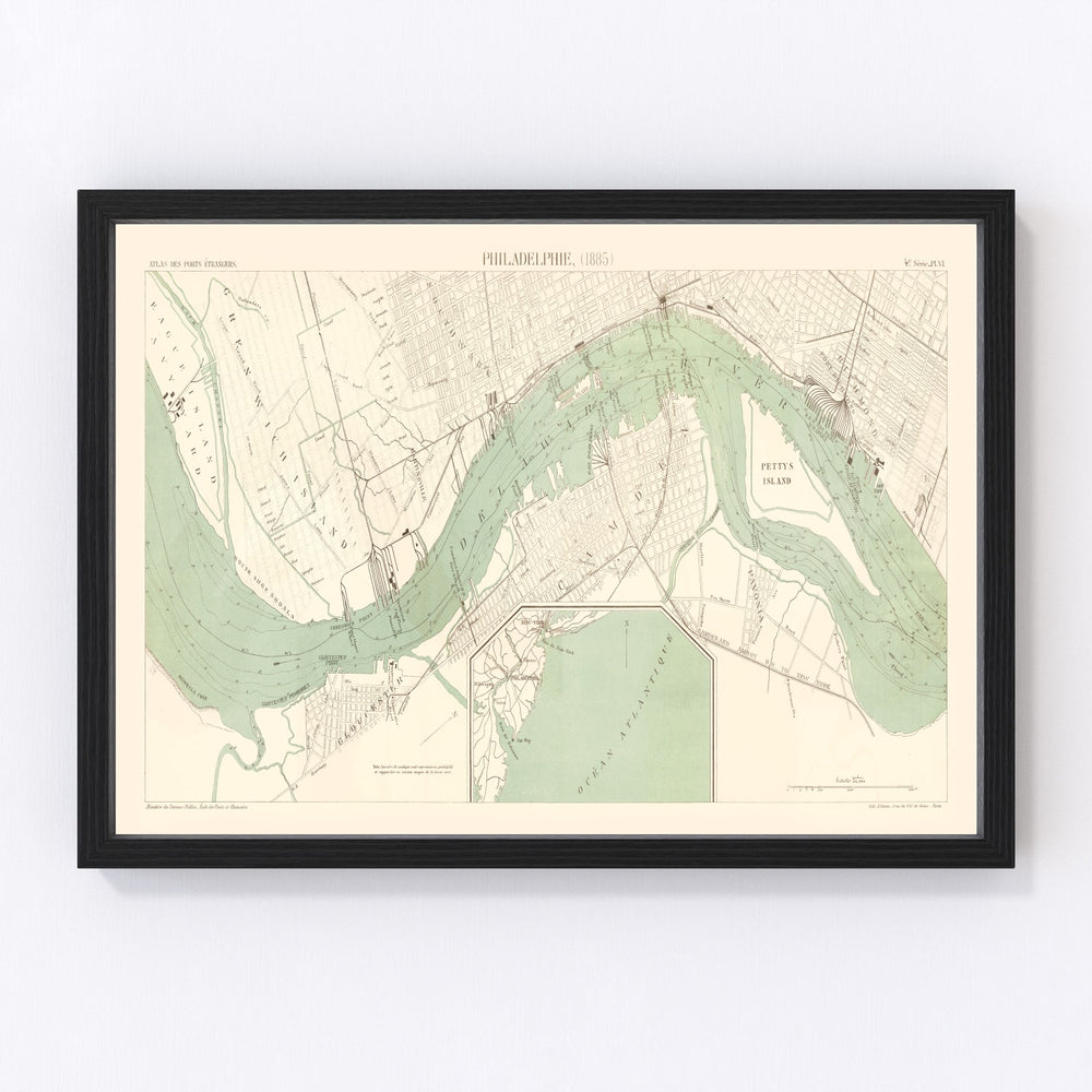 Philadelphia Vintage Map 1885
