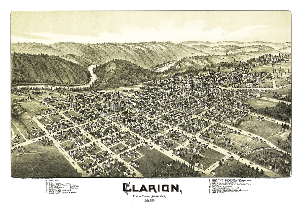 Preview of Vintage Map of Clarion, Pennsylvania 1896