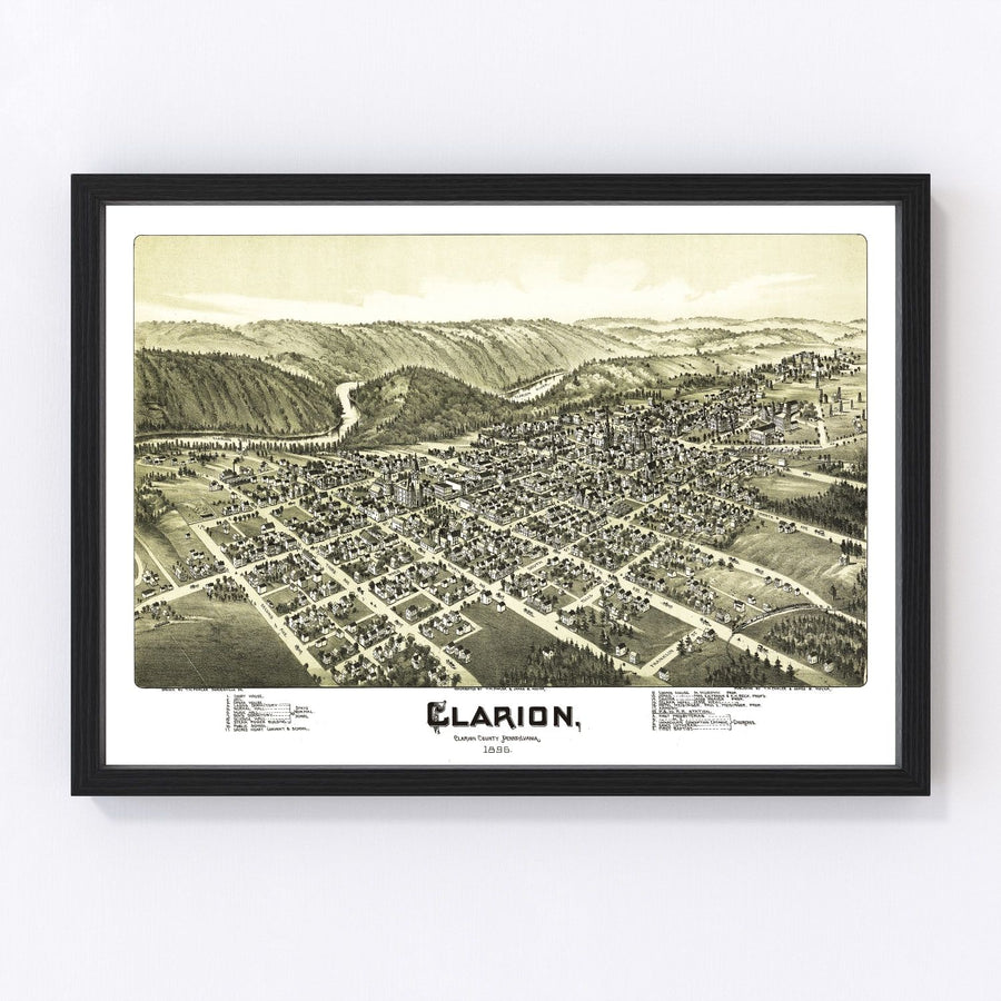 Clarion Vintage Map 1896