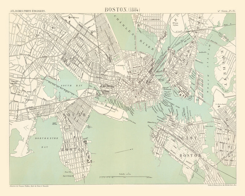 Size comparison using Vintage Map of Boston, Massachusetts 1884