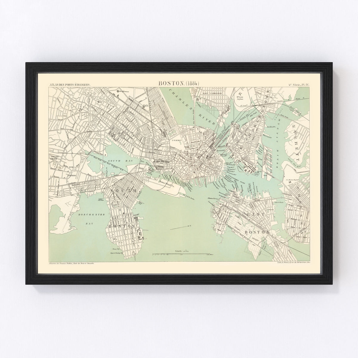 Boston Vintage Map 1884