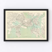Boston Vintage Map 1884