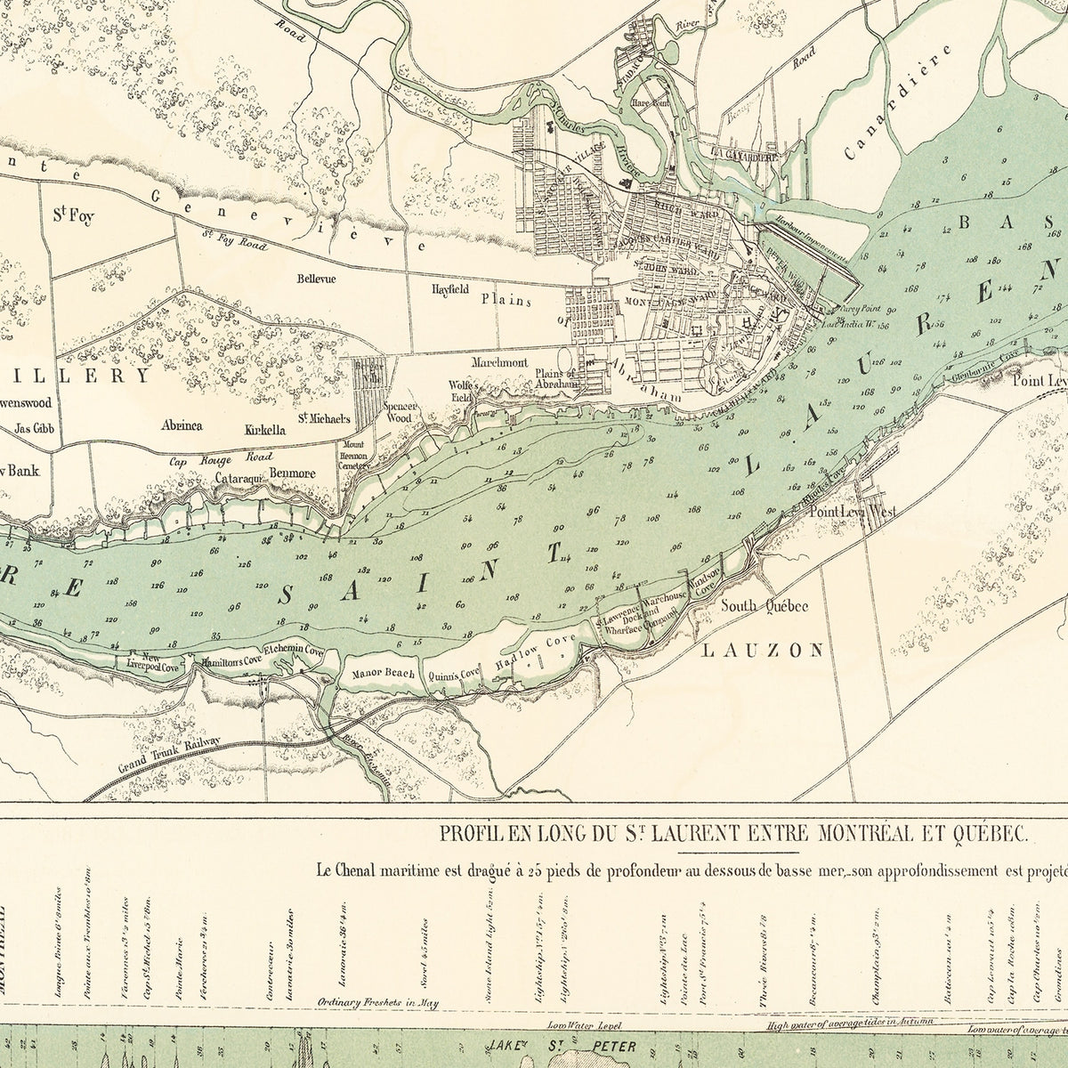 Restored historic details from the 1882 city map of Québec