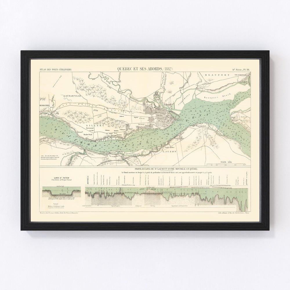 Québec Vintage Map 1882