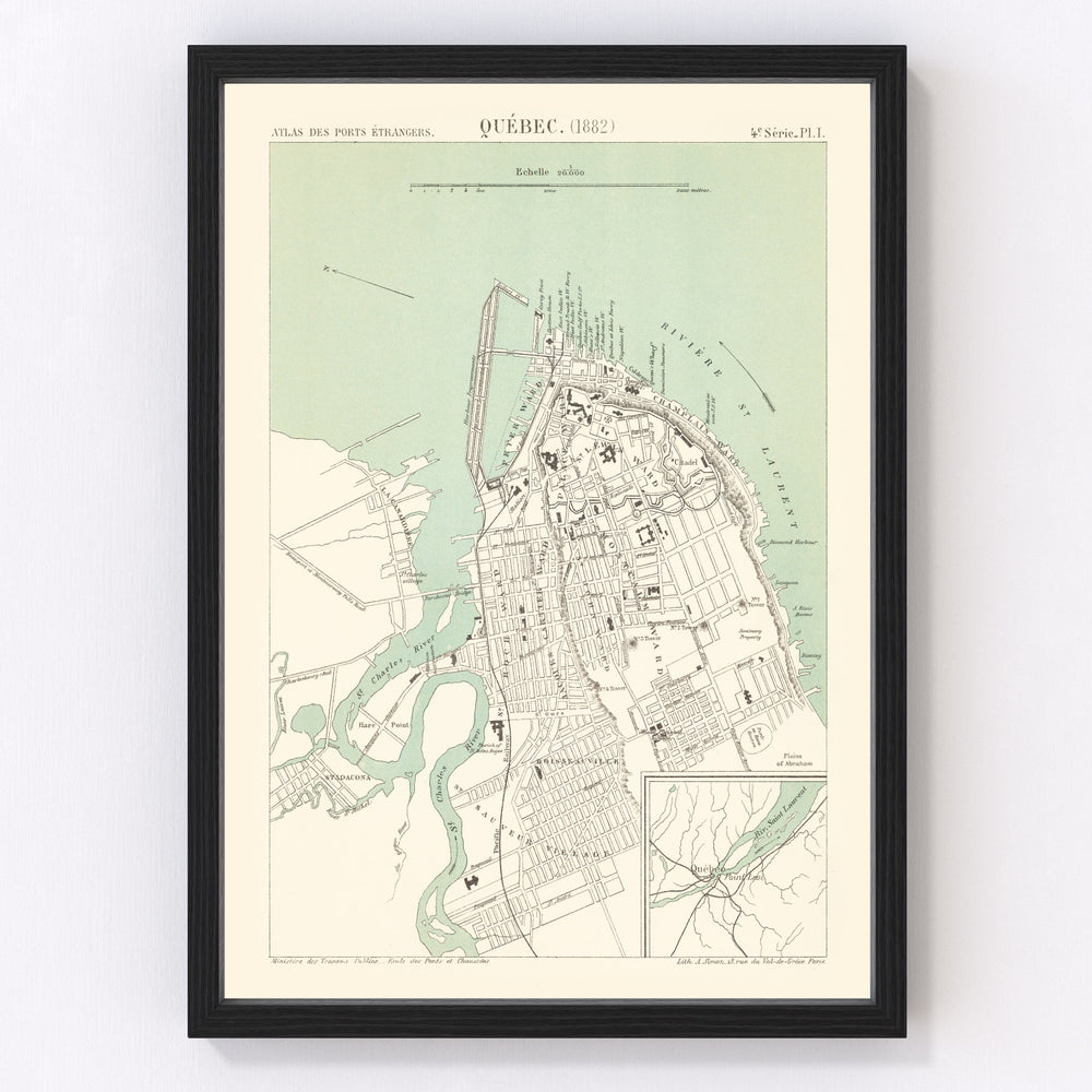 Québec Vintage Map 1882