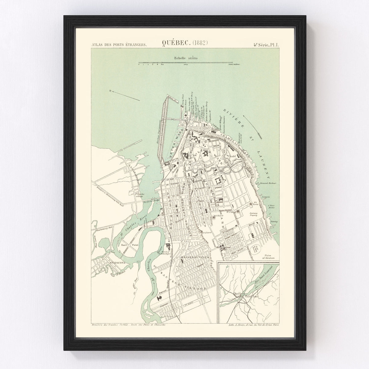Québec Vintage Map 1882