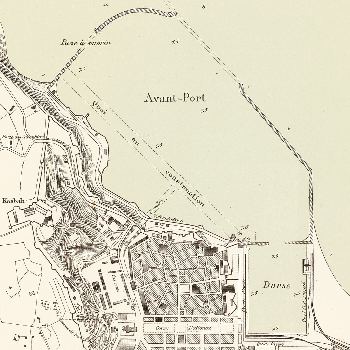 Restored historic details from the 1886 city map of Annaba