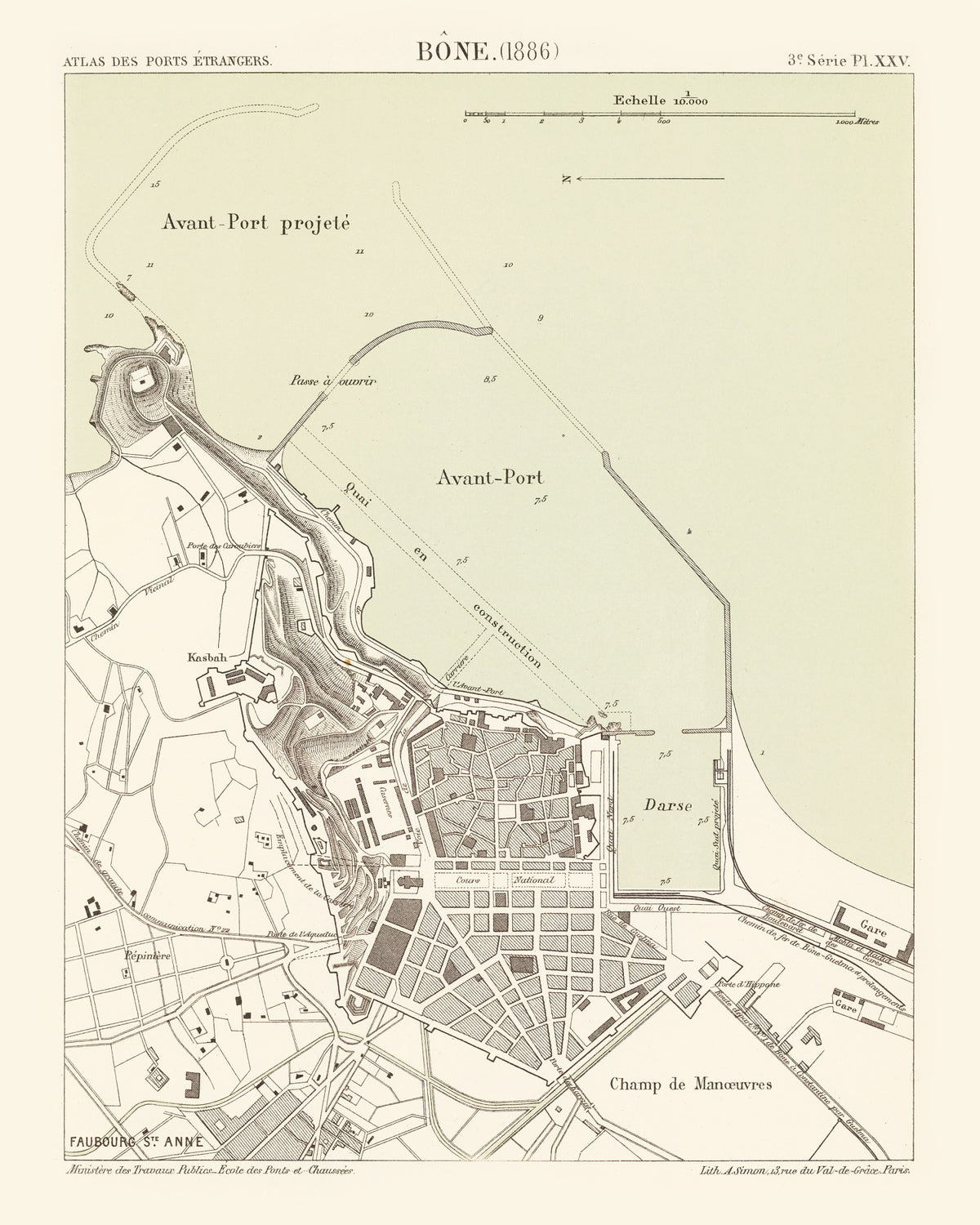 Preview of Vintage Map of Annaba, Algeria 1886